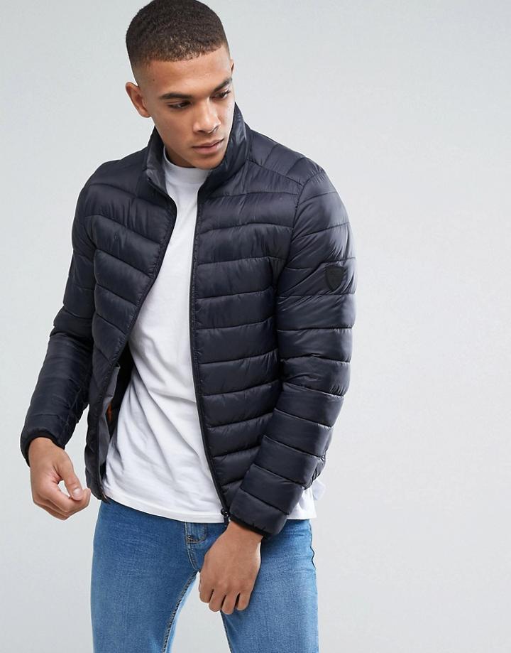Solid Lightweight Padded Jacket - Black