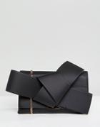Ted Baker Giant Knot Clutch In Leather - Black
