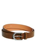 Asos Smart Belt In Tan Faux Leather - Tan