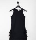 Outrageous Fortune Tall Exclusive Ruched Side Detail Longline Top In Black