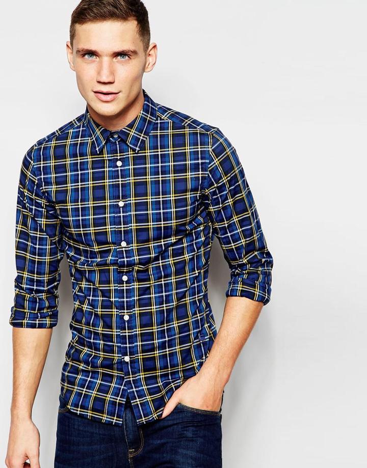 G-star Shirt Core Slim Fit Stretch In Pacific Check - Pacific Check