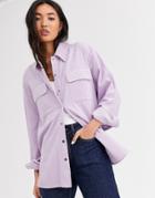 & Other Stories Oversized Cord Shirt In Lilac