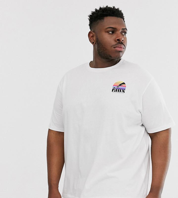 Friend Or Faux Plus Electric Beach Back Print T-shirt-white