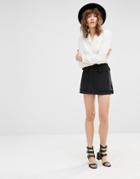 Mango Large Pocket Mini Skirt - Black