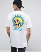 Volcom X Tetsunori T-shirt With Skull Back Print - White