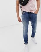 Tommy Jeans Skinny Simon Jeans In Mid Wash - Blue