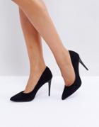 New Look High Heel Suedette Court Shoe - Black