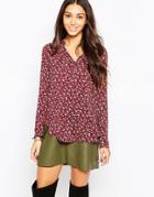 Esprit Blouse In 70s Ditsy Print - Red