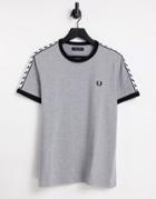 Fred Perry Taped Ringer T-shirt In Gray