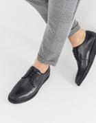 Walk London Jimmy Chunky Derby Shoes In Black Leather
