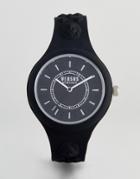 Versus Versace Fire Island Vspoq2018 Bicolour Silicone Watch In Black 39mm - Black