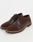 Bolongaro Trevor Faux Leather And Suede Lace-up Shoes-brown