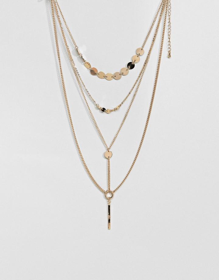Missguided Multi Layered Necklace - Gold