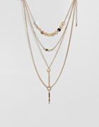 Missguided Multi Layered Necklace - Gold