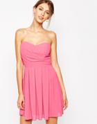 Tfnc Prom Dress In Pleated Chiffon - Pink