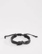 Seven London Leather Knot Bracelet Exclusive To Asos - Black