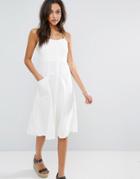 Mango Button Up Midi Dress - White