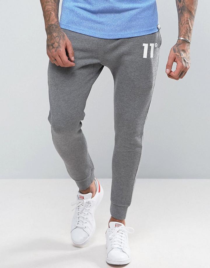 11 Degrees Skinny Joggers In Gray - Gray