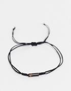 Asos Design Cord Anklet With Tigers Eye Stone In Black