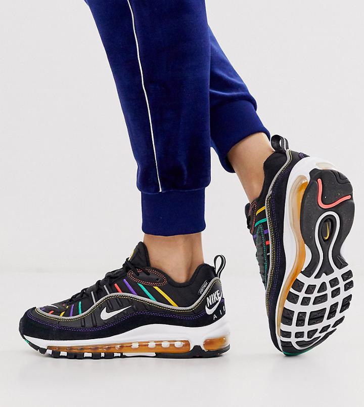 Nike Rainbow Black Air Max 98 Sneakers