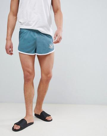 Siksilk Shorts In Teal - Blue