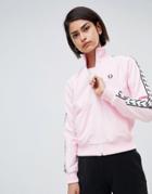 Fred Perry Track Jacket With Logo Tape - Pink