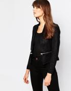 Vero Moda Suedette Jacket With Zip Detail - Black