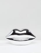 Lulu Guinness Silver Perspex Lips Clutch Bag - Silver