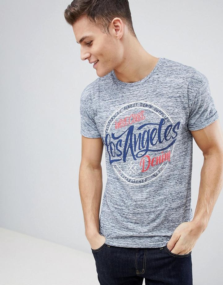Next Print T-shirt In Gray Marl - Gray