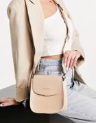 Claudia Canova Curved Crossbody Bag In Sand-neutral
