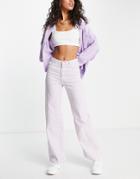 Monki Celi Checkerboard Pants In Lilac-purple