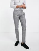 Twisted Tailor Suit Pants In Prince Of Wales Check-white