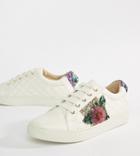 Kurt Geiger Lily White Rainbow And Flower Sneakers - White