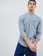 Lee Grandad Collar Stripe Shirt - Blue