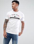 Good For Nothing Muscle T-shirt In White With Multi Logo Print - White