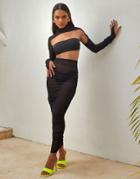 Ego X Stassie Waist Detail Maxi Skirt In Black - Part Of A Set