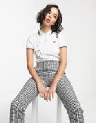 Fred Perry X Amy Winehouse Foundation Embroidered Heart Polo-white