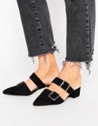 Asos Siesta Pointed Mule Flats - Black