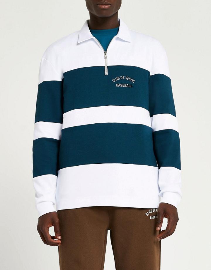 River Island Long Sleeved Block Rugby Shirt-green