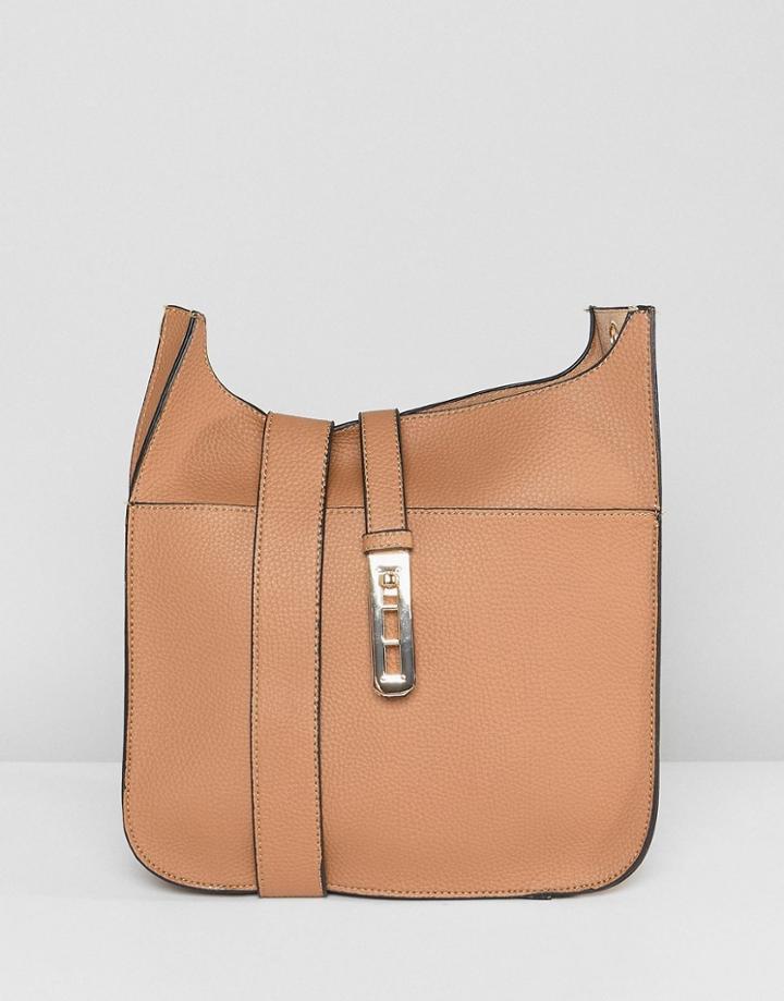 Yoki Fashion Cross Body Bag With Thick Strap - Tan