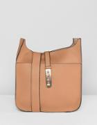 Yoki Fashion Cross Body Bag With Thick Strap - Tan