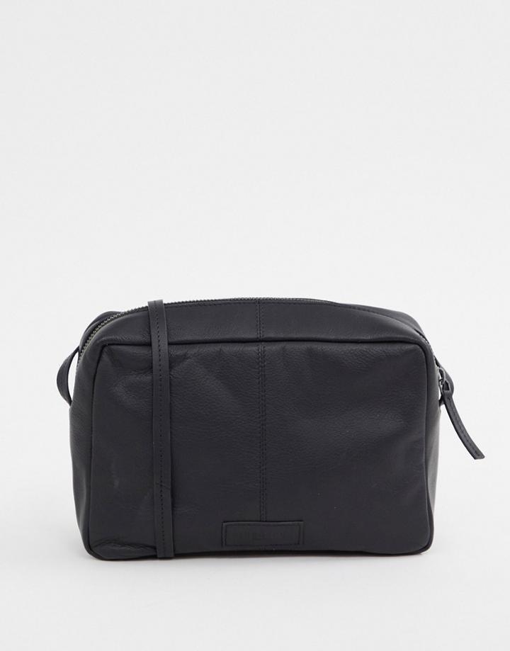 Urbancode Leather And Suede Mix Cross Body Bag - Black