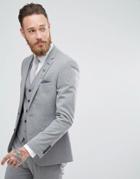 Harry Brown Plain Stretch Skinny Suit Jacket - Gray