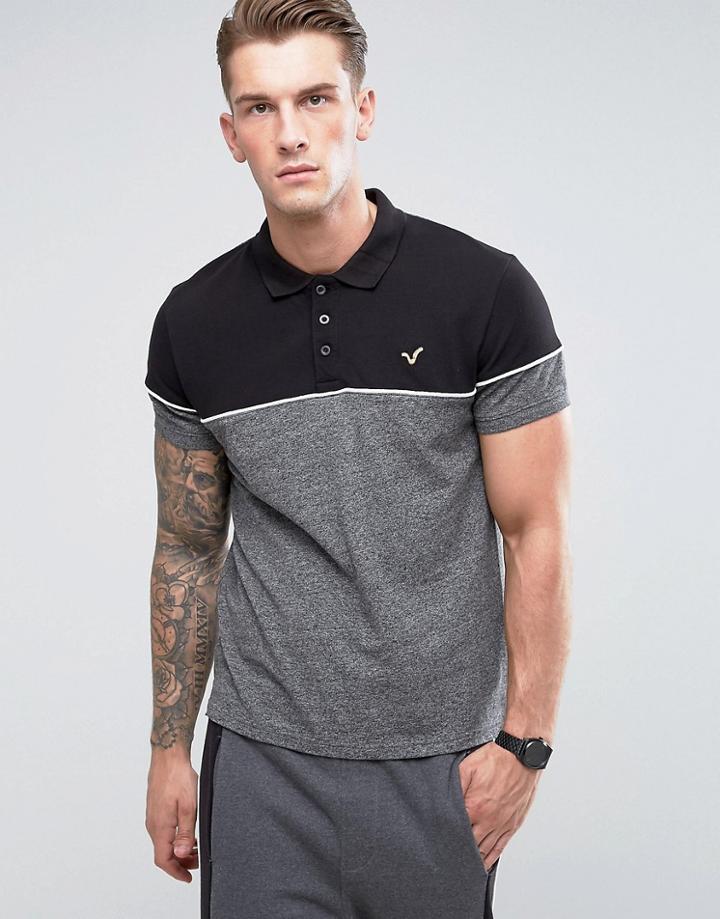 Voi Jeans Panel Polo Shirt - Gray