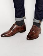 Asos Oxford Shoes In Brown Leather With Brogue Toe Detail - Brown