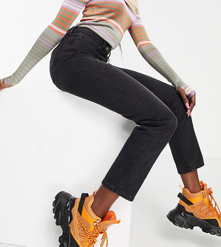 Collusion X006 Organic Cotton Mom Jean In Washed Black