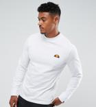 Ellesse Long Sleeve T-shirt With Large Logo In White - White
