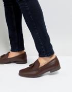 Silver Street Tassel Loafers In Brown Leather - Brown