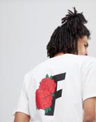 Fairplay T-shirt With Roses Back Print In White - White