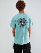 Globe Howler Back Print T-shirt In Blue - Blue